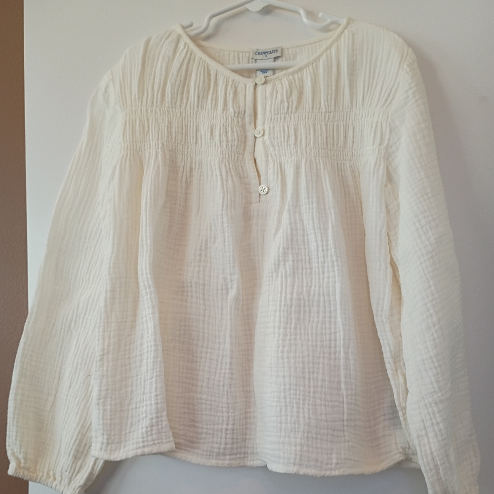 Crewcuts Cream Textured Blouse